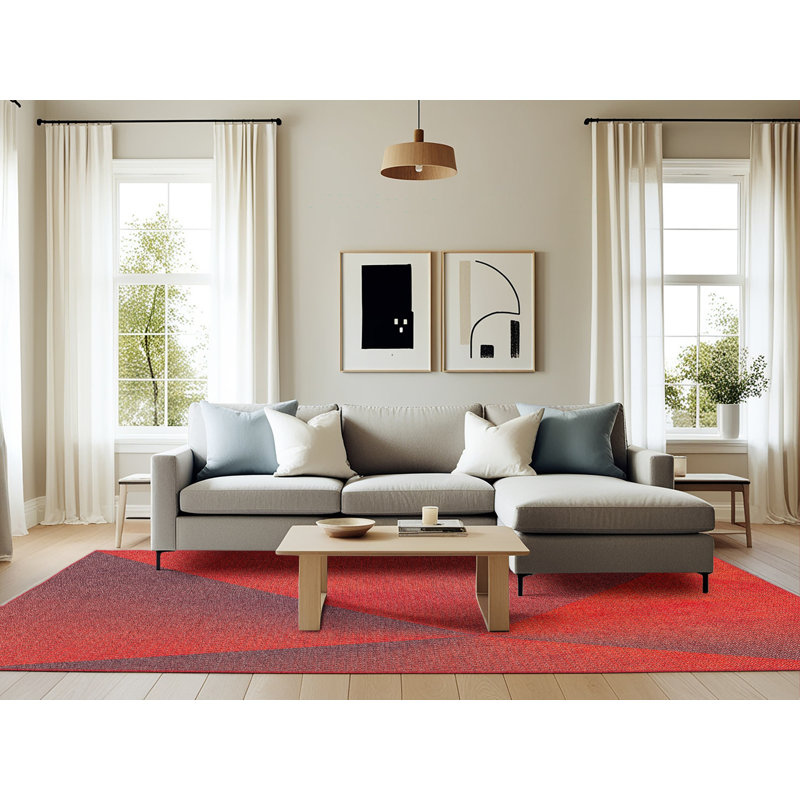 Tapis rouge / brun Ericka, Rectangle 6 pi x 9 pi