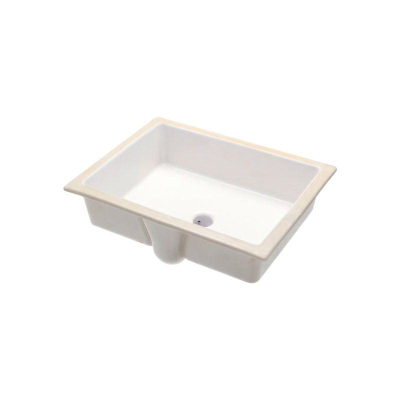 Transolid Vision 16'' White Vitreous China Rectangular Bathroom Sink with Overflow