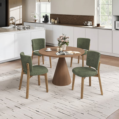 Chaise d'appoint rembourrée en bois massif Annika (ensemble de 4)