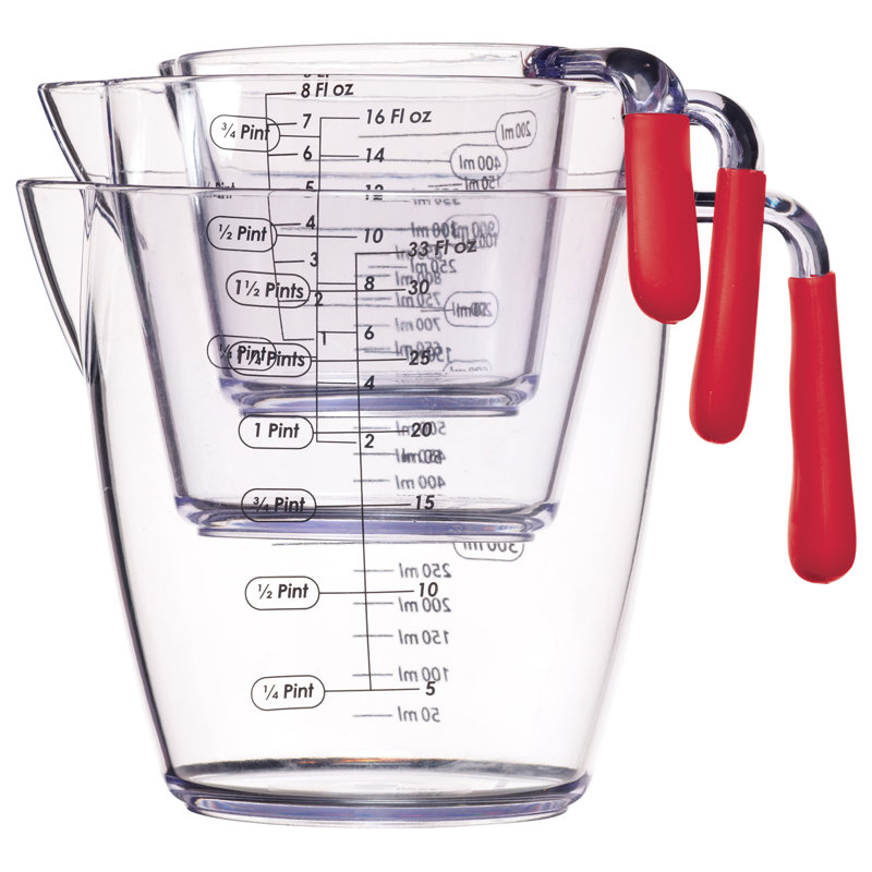 Colourworks 3-Piece Plastic Measuring Cup Set