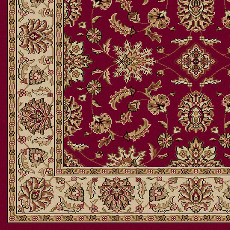 Tapis rouge / beige Weisgerber, Rectangle 3 pi 3 po x 4 pi 11 po