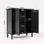 Buffet 34,5 "en placage de bois massif rétro avec tablettes réglables, noir-583868635