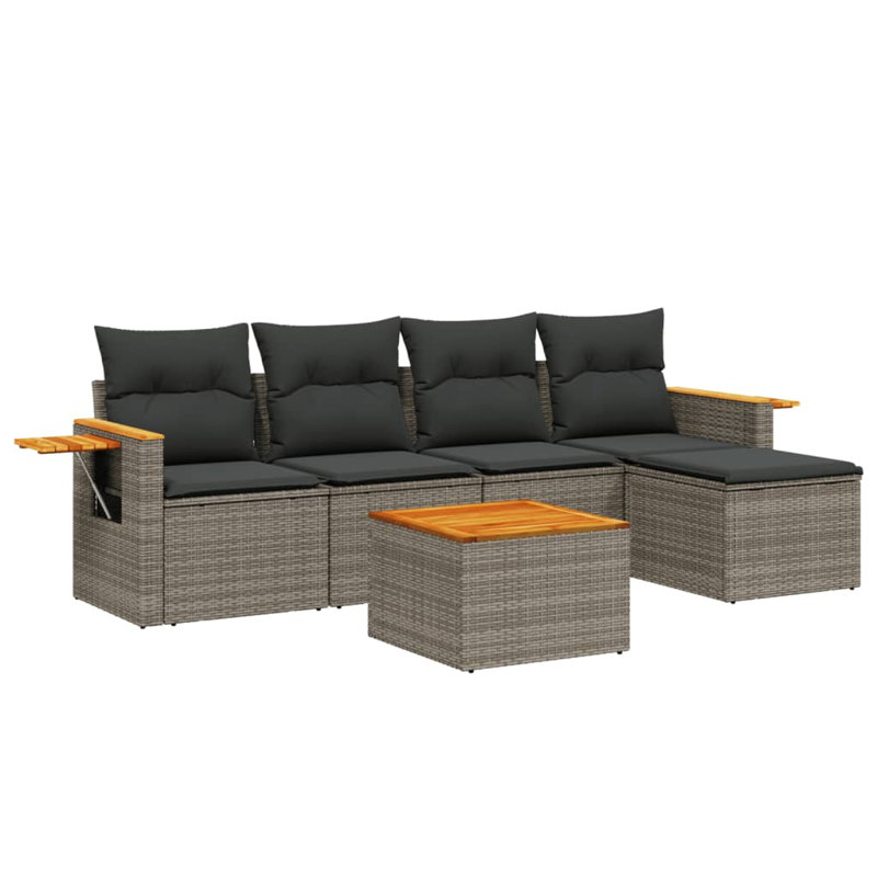 Vidaxl Garden Sofa Set Grey, Dark Grey