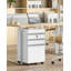 3-Drawer Mobile File Cabinet, Filing Cabinet with Lock and Wheels, Under Desk Storage, Fits A4, Legal, Letter, for Home, Office and School, 40 x 40 x 65 cm, White