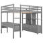 Lit mezzanine avec bureau intégré et deux tiroirs