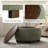 Upholstered Round Storage Ottoman with Wooden Tray-1847113219