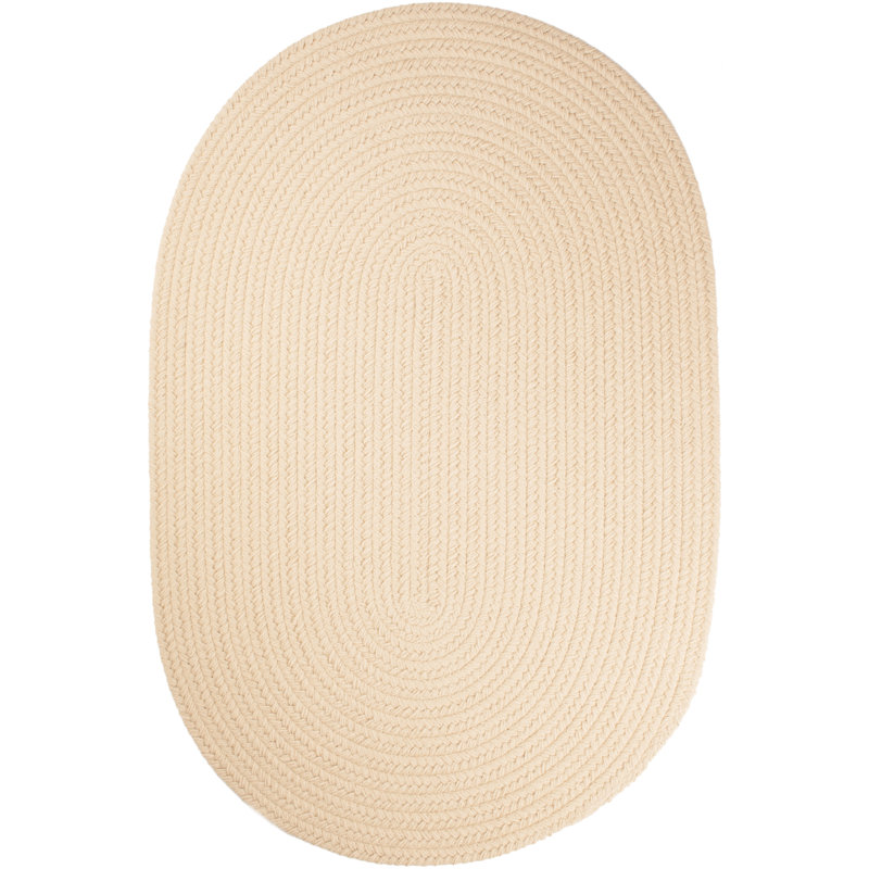 Tapis intérieur / extérieur crème Smyth fait à la main, Ovale 5 pi x 8 pi