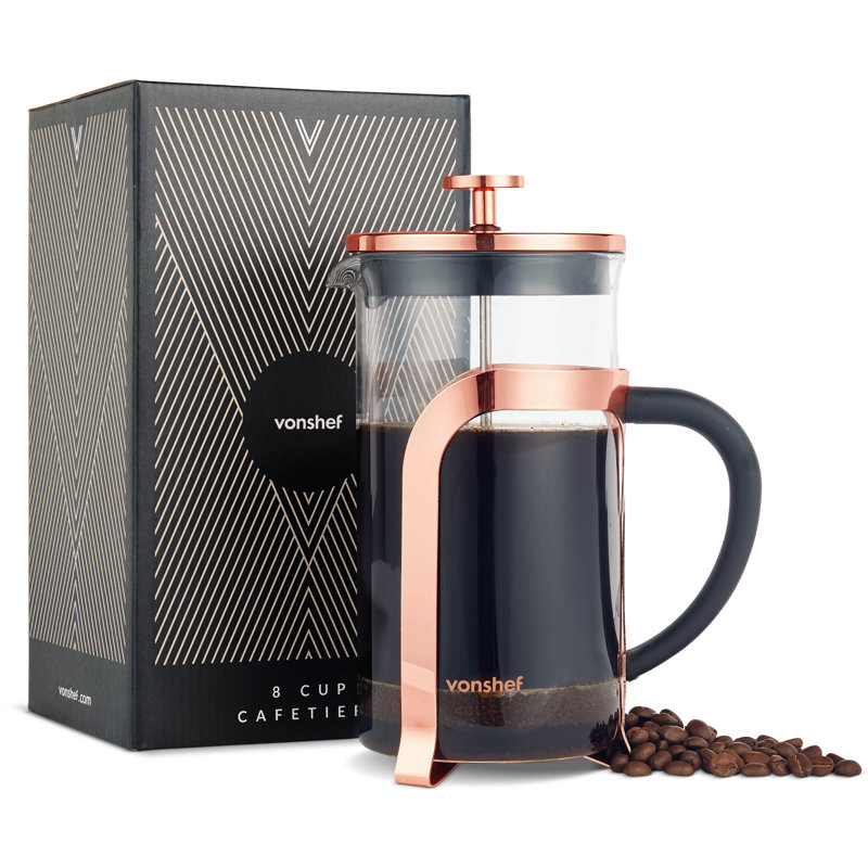 VonShef French Press 8 Cup 1 L Cafetiere