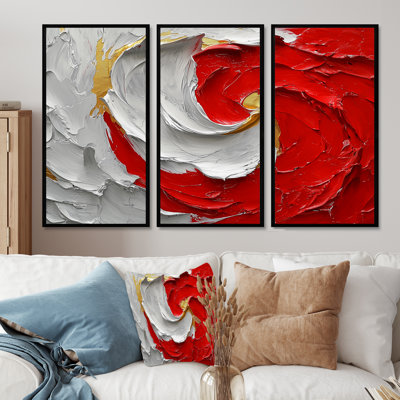 Chaos, harmonie du lever du soleil, peinture I - fractales, art mural - ensemble de 3