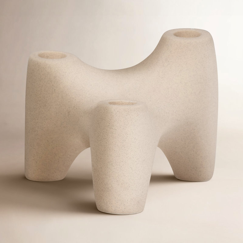 Solid Color 3 Taper Novelty Candle Holder, 9" H x 9" W x 8" D