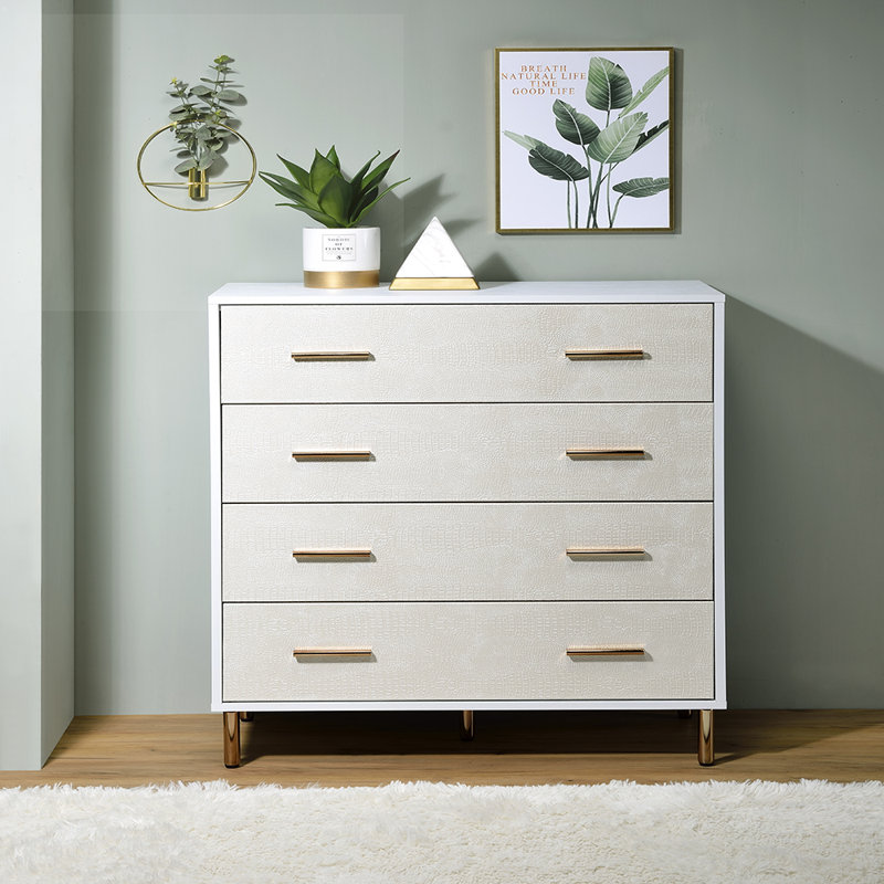 Mabeline Accent Chest, Champagne/White