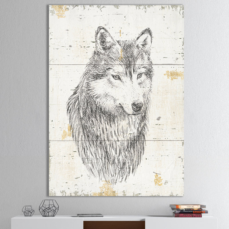 «Wolf Wild and Beautiful III», reproduction d'art sur toile tendue, H 32 po x l 24 po x P 1 po