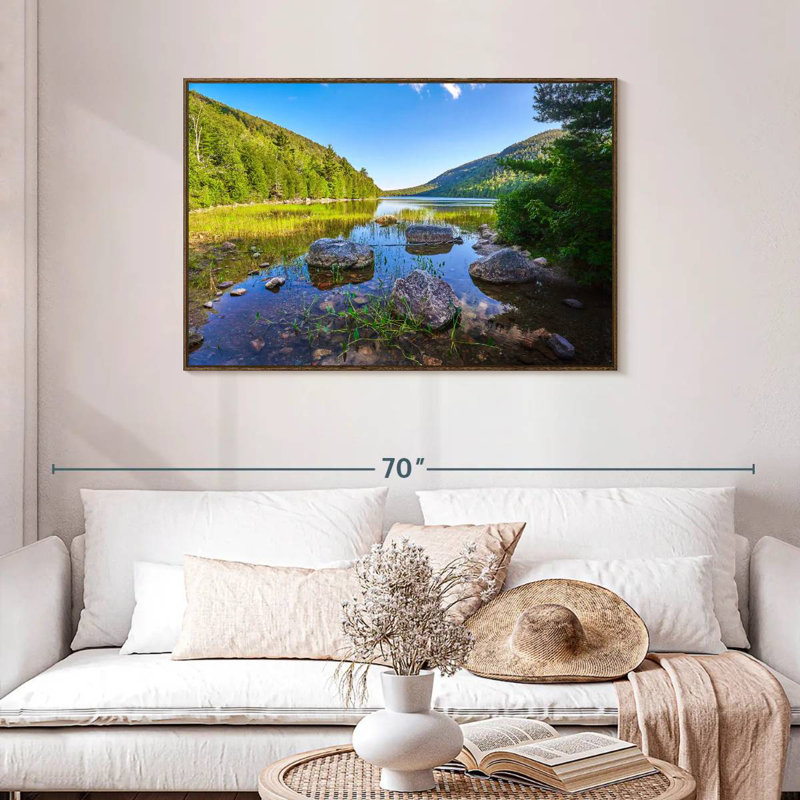 Eagle Lake, 43" X 29", Floating Frame Walnut