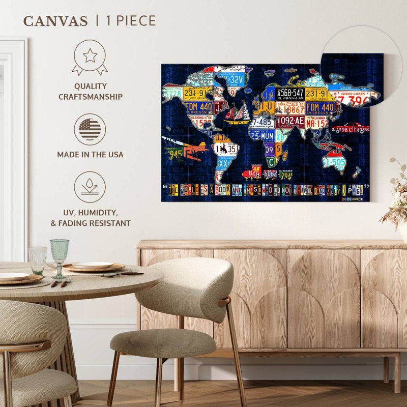 Aliaz World Map Augustine, 30" H x 45" W