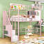 Lit mezzanine simple en métal avec tablettes et boîte de rangement, toit-1844437096