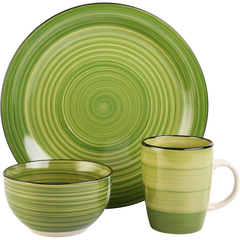Gibson Home Assorted Colors Ceramic 12-Piece Dinnerware Set