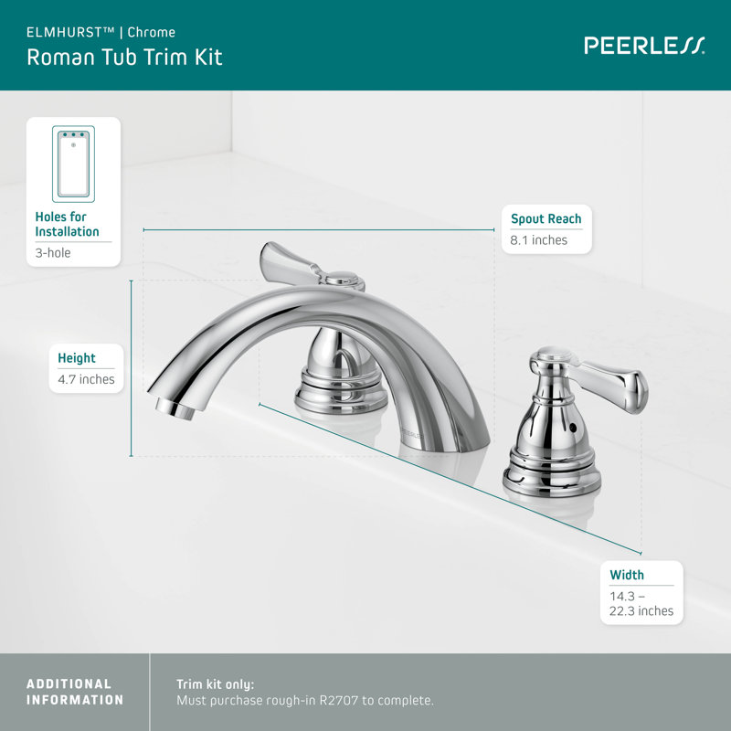 Elmhurst Deck Tub Filler, Chrome