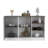 Ginger Kitchen Island, Three Open Shelves, Two Cabinets-1257943491