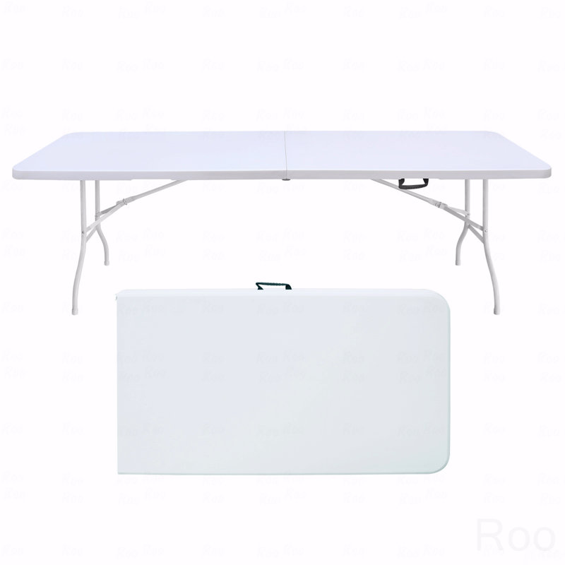 Table de patio pliante 6 pi, table en plastique portative pour le camping, pique-niques, fêtes, charge élevée, Noir, Noir