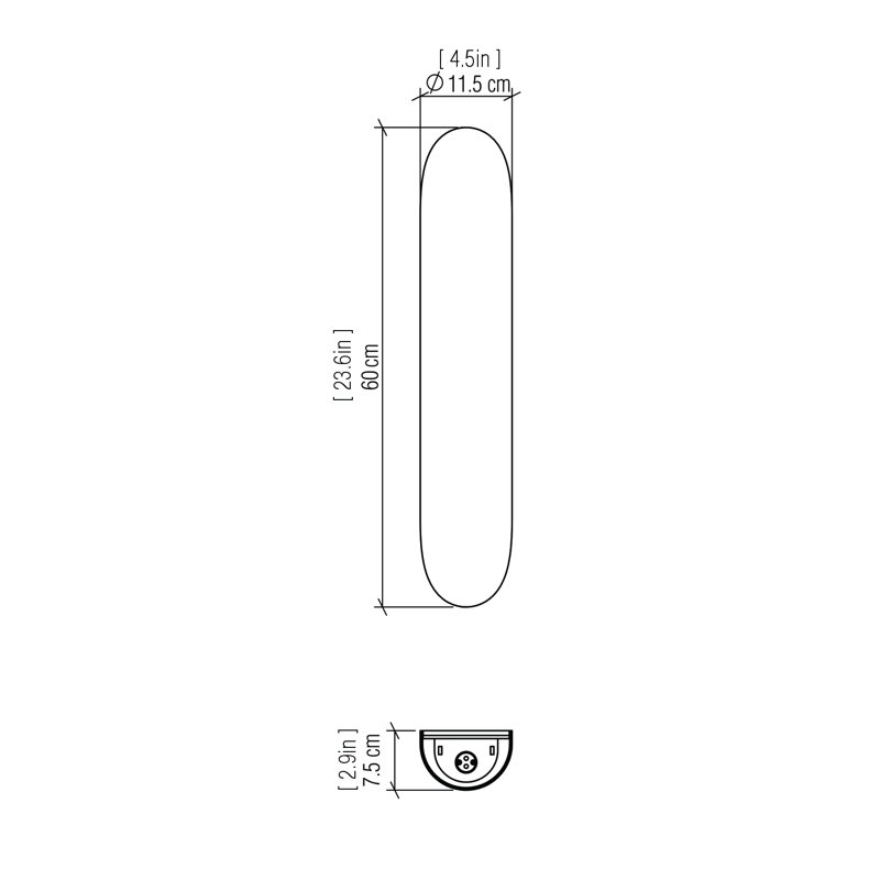 Lampe murale Clean Clean, H 23,62 po x l 4,53 po x P 2,95 po, Gris anthracite