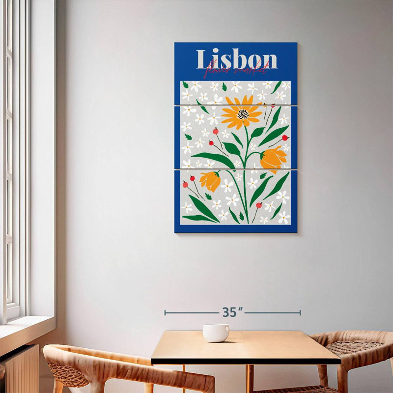 Affiche du marché aux fleurs Harnek Lisbon, H 57 po x l 36 po