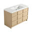 Meuble-lavabo simple autoportant 48 po avec lavabo en résine et 3 portes d'armoire à fermeture en douceur-31853028
