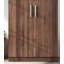 Garde-robe en bois texturé brun à double porte avec trois supports de rangement classés