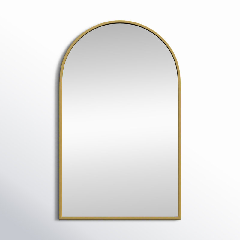 Sabine Metal Arch Wall Mirror, Brass, 36" x 22"