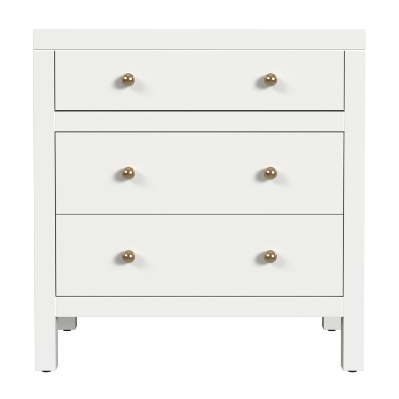 Celine 25" 3-Drawer Dresser, Smooth White