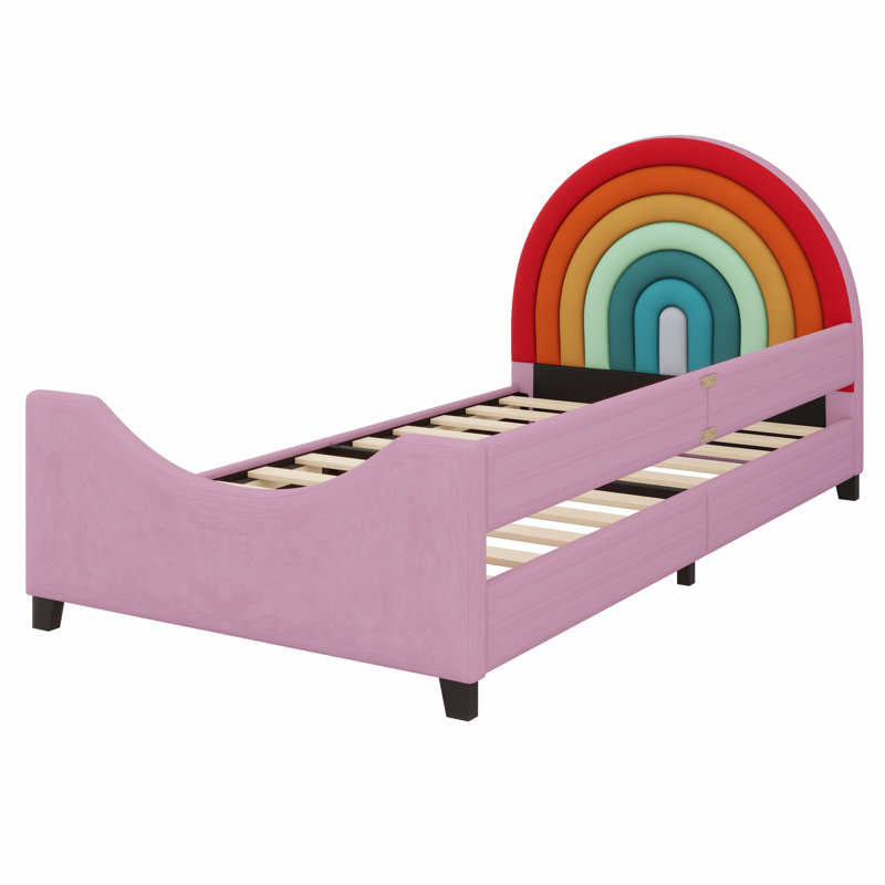Stylish Rainbow Upholstered Daybed Frame