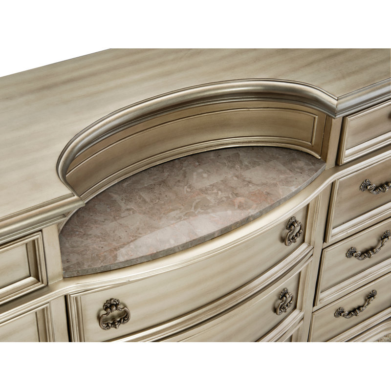 Anndrea 11 Drawer 69" W Dresser, Silver