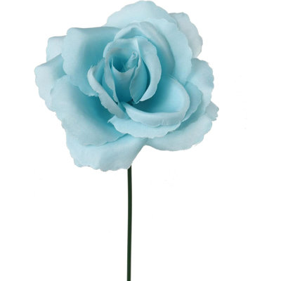 100-pack Sky Blue Artificial Roses | Sky Bloom Collection | Elegant Silk Flowers For Bouquets & Events