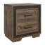 2 Bedroom Nightstand In Rustic Style, Faux Construction With Appeal, Two-Tone Finish & Drawers