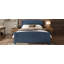 Lit plateforme double, lit plateforme en bois massif avec lattes de soutien et structure solide, sans sommier tapissier, bleu-1614643864