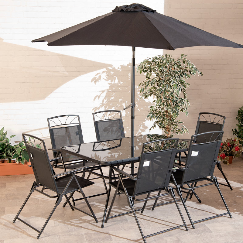 Solberg 6 - Person Patio Dining Set with Rectangular Table