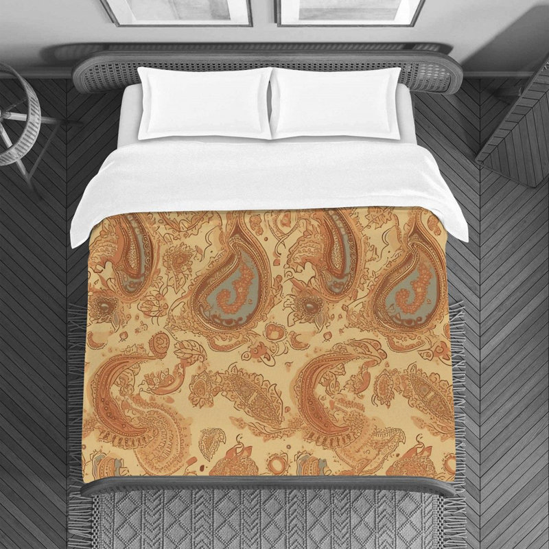 Housse de couette en microfibre Botanical Gold / Beige, Housse de couette simple