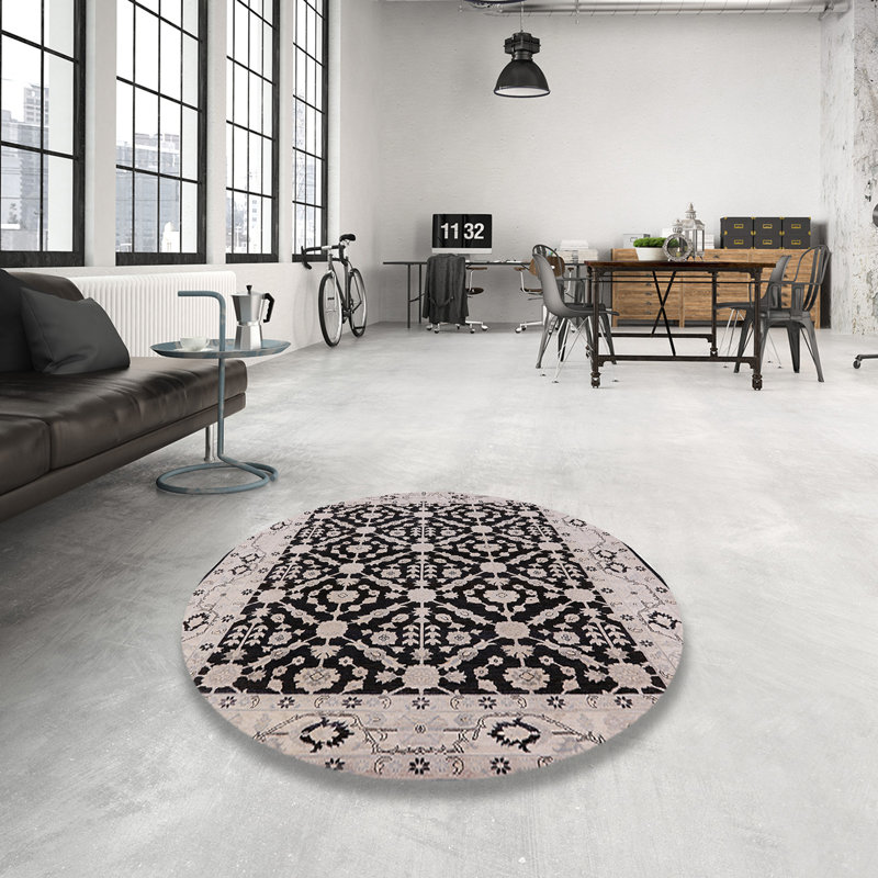 Tapis brun / beige Micco, Rond 7 pi