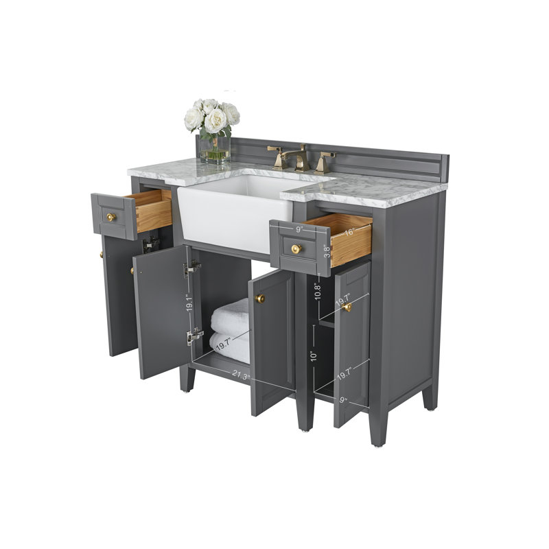 Ensemble de meuble-lavabo simple 48 po Adeline, gris