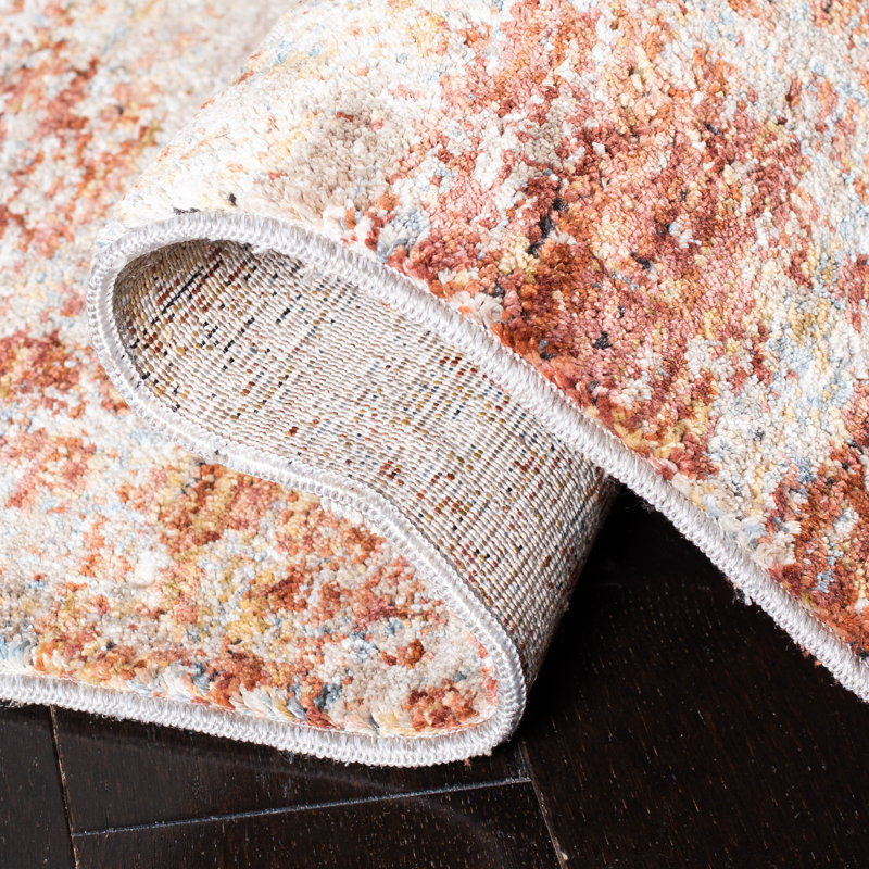 Tapis beige / rouille Aairah, Carré 6 pi 4 po