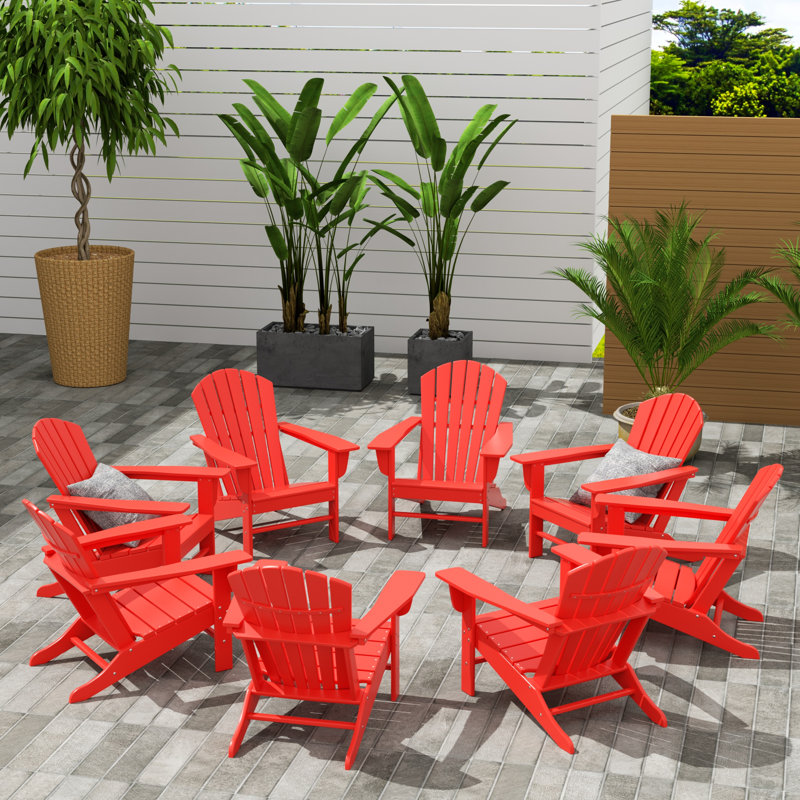 Altura Foldable Outdoor Adirondack Chair, Red