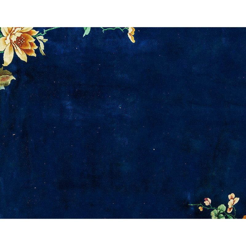 Art Deco Wool Floral Area Rug