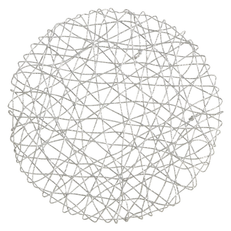 Napperon en cuivre scintillant 15 x 15 po, ensemble de 4, Argent argent