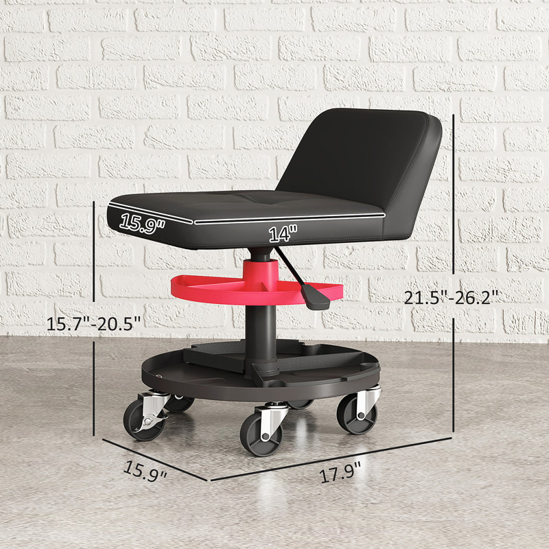 Rolling Creeper Garage Stool With 360° Wheels
