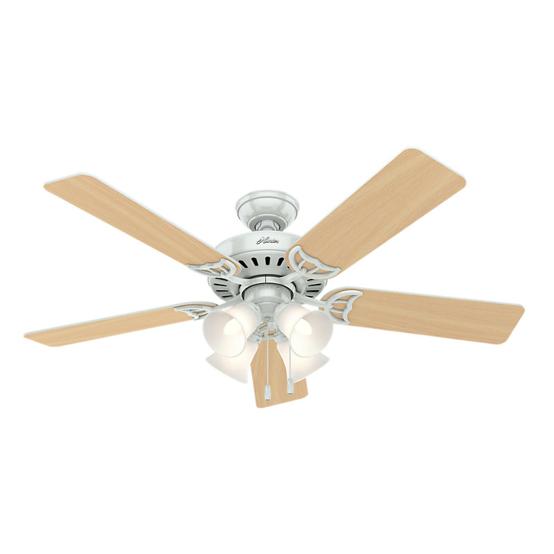 52" Studio Series 5 - Blade Standard Ceiling Fan with Pull Chain and Light Kit Included