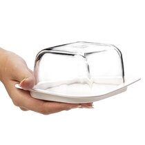 Oneida 64190L20 Clear Glass Butter Dish with Cover: Ceramic, Porcelain &  Glass Servers (076440641905-1)