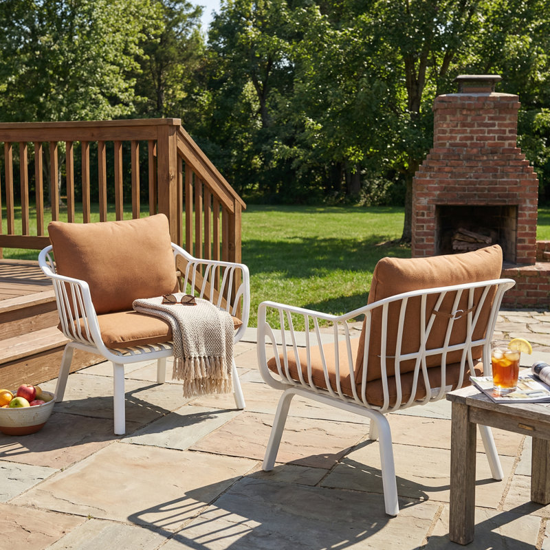 Confortable chaises longues de patio, ensemble moderne en PP et en fer pour la maison de patio