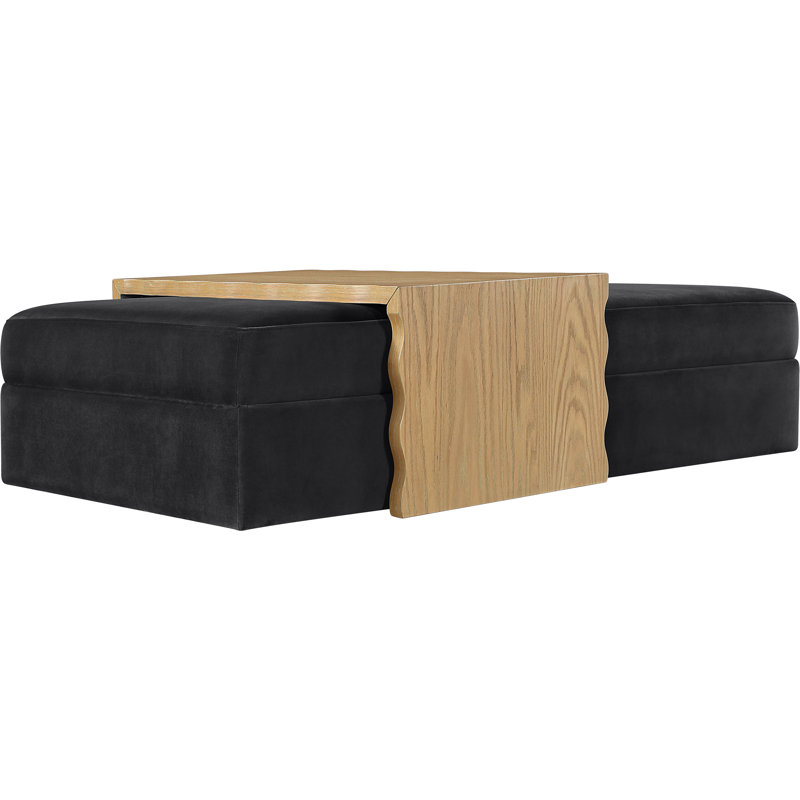 Table basse / repose-pieds Woodra, Noir 