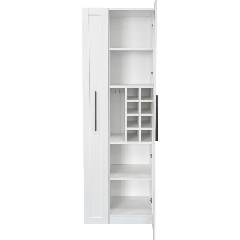 Multi - Purpose, Expandable Pull Out, Kitchen Pantry Storage, Organizer, Glass Doors, Particle Board + Functional Cabinet,