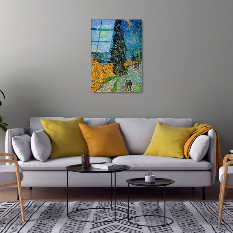 Élégante peinture décorative en verre trempé de 19,7 po x 27,6 po | 100% verre trempé, épaisseur: 0,16 pouce | Parfait pour la décoration intérieure, le salon et le bureau | Superbe œuvre d'art avec une esthétique moderne