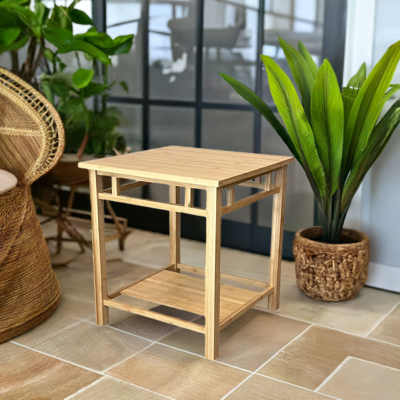 Zen End Table with Bottom Shelf